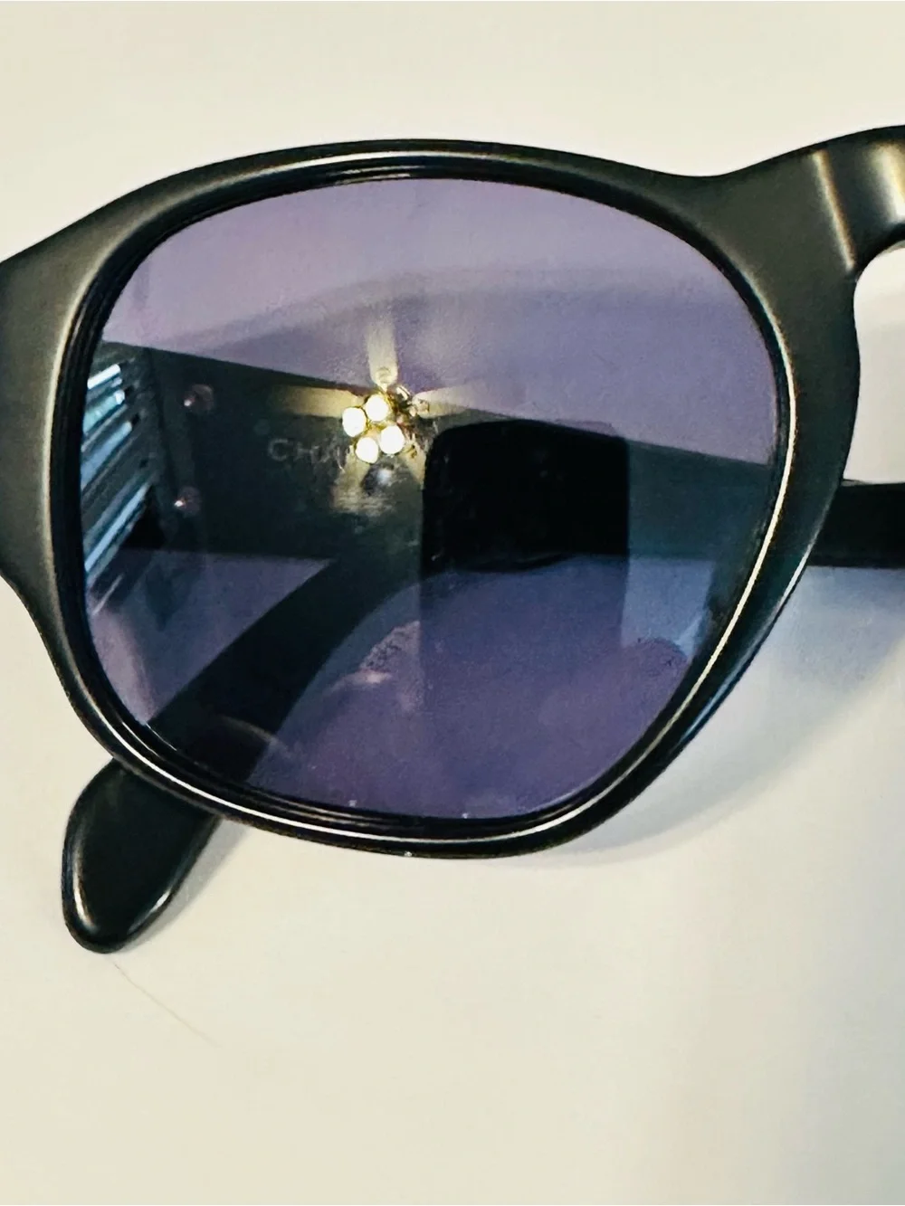 VINTAGE Chanel 01452 Black & Gold CC Logo Sunglasses - Rare 90s Ex Condition